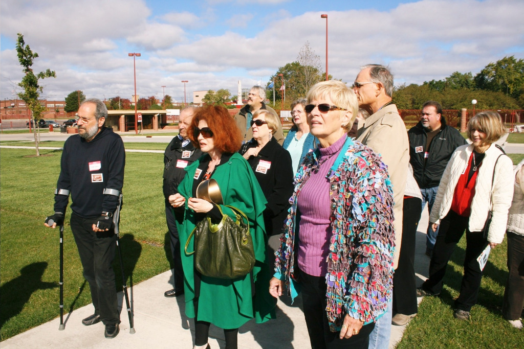 Walking to the Administration Building.