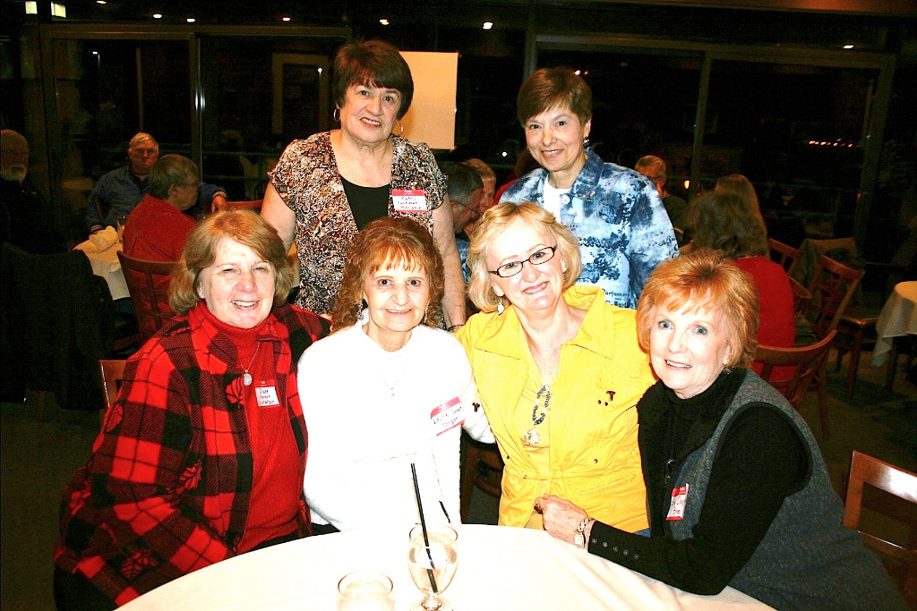 Seated: (l) Diane Roberts Akowski, Loretta Janot Berger, Sharon Petersen Broege, Sue DeGarmo Brewer. Standing: Kathy Radewan Benjamin & Darlene Bogdanoff Patrizzi.