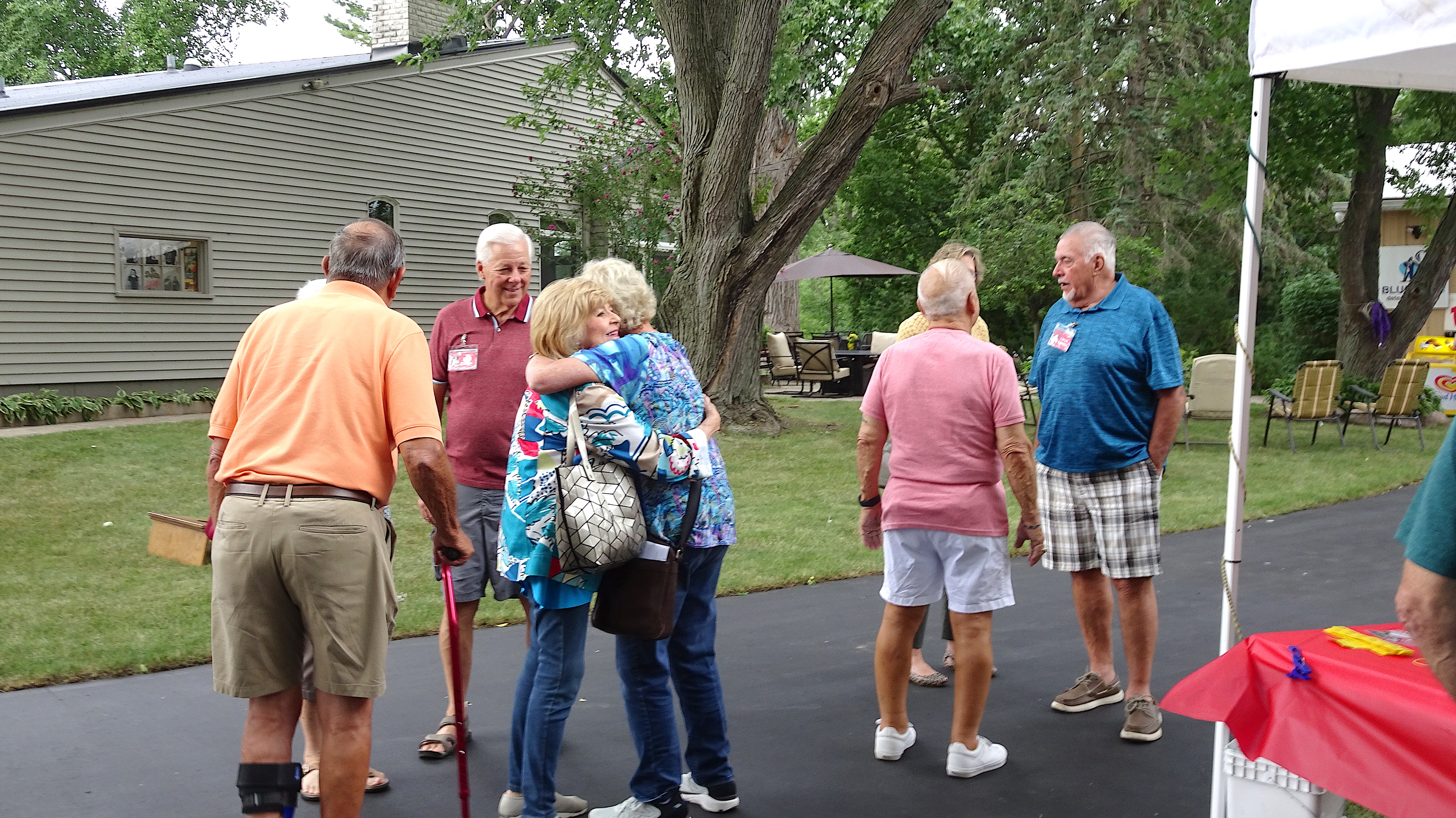 Classmates arrive at Marty's Party Yard