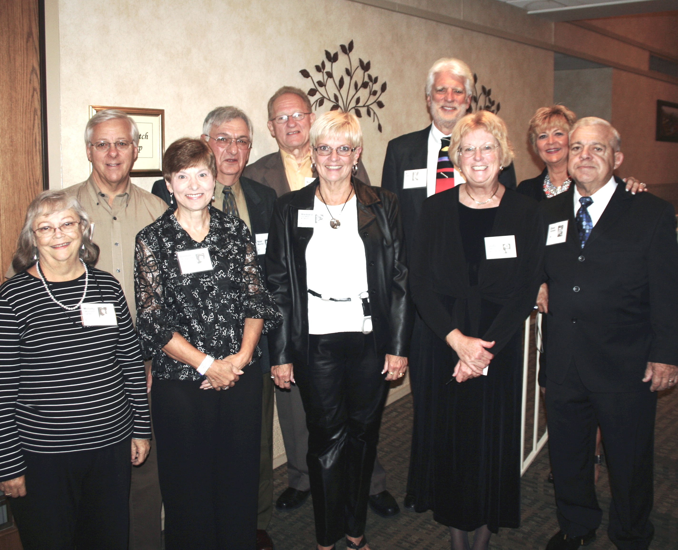 From Left:  Melody Wohlust Carter, Bob Carter, Darlene Bogdanoff Patrizzi, Nubar Musurlian, Marty Defatte, Barb Griffith Eckert, Alex Sabo, Judy Wilda Amundsen, Judy Cloutier Chiappetta, David Litrenta