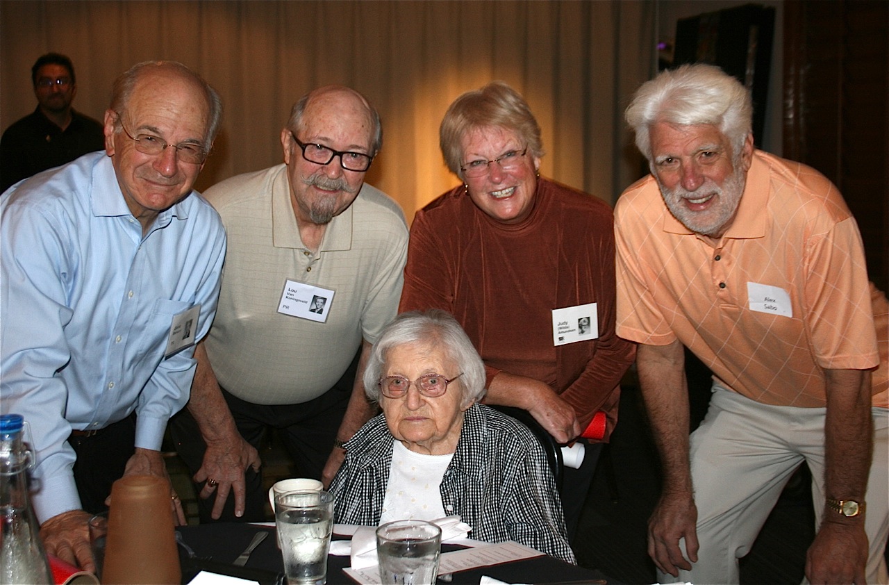 55-year reunion:  Mrs. Welch with former instrumental music students.